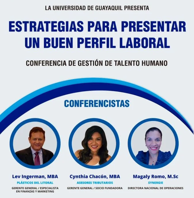 Cynthia Chacón entre los conferencistas invitados de la Universidad de Guayaquil